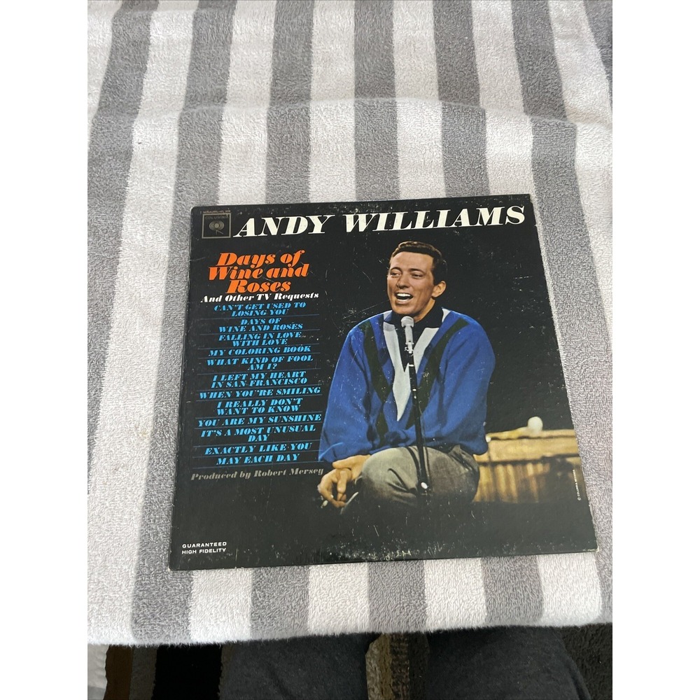 Andy Williams - Days Of Wine And Roses LP CL2015 Vinyl Mono Record 1963 EX